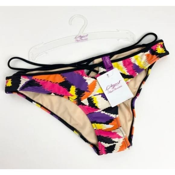 L'Agent by Agent Provocateur Avril Bikini Bottom in Multi & Print Size L - Picture 3 of 3